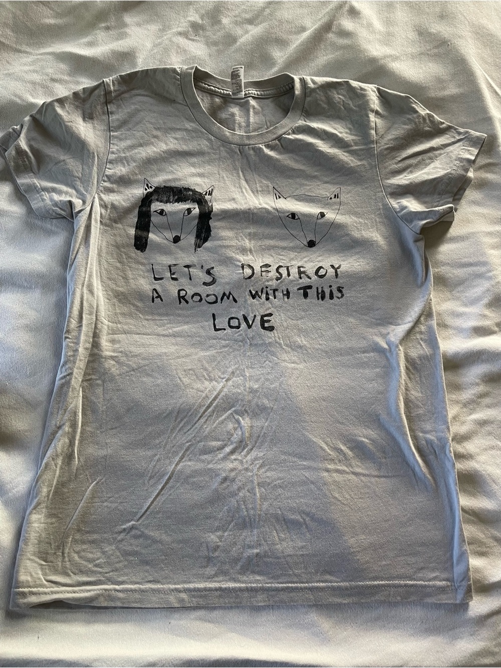 American Apparel White Graphic Foxs Tee